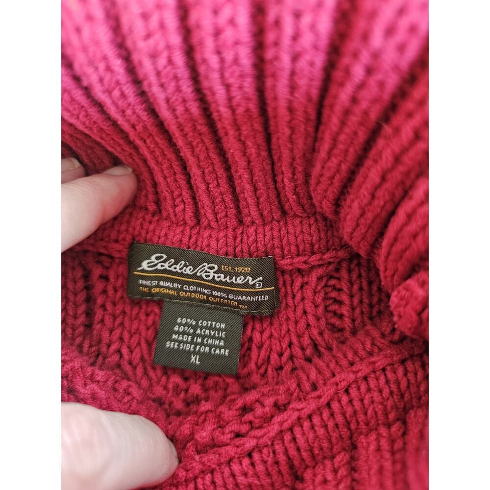 Eddie Bauer Pink Cable Knit Turtleneck Sweater - Picture 4 of 7